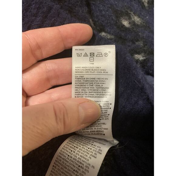 Athleta Hawthorn Sweater, Women's 2XL, Wool Blend Animal Print Pullover Blue - Picture 8 of 8